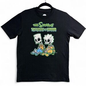 The Simpsons Treehouse of Horror Skeleton Graphic T-Shirt Black Womens Medium